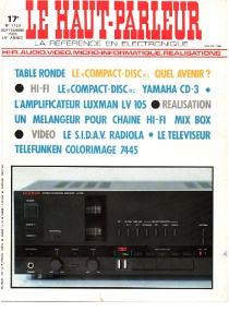 Le Haut-Parleur n°1720 septembre 1985